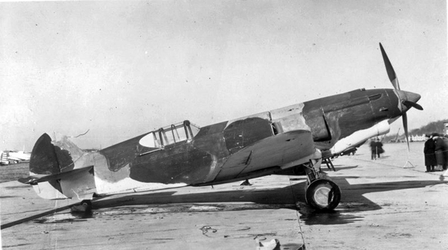 A hastily-camouflaged pre-production YP-37. (San Diego Air and Space Museum)